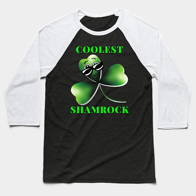 Coolest Shamrock St Patricks Day Baseball T-Shirt by Carantined Chao$